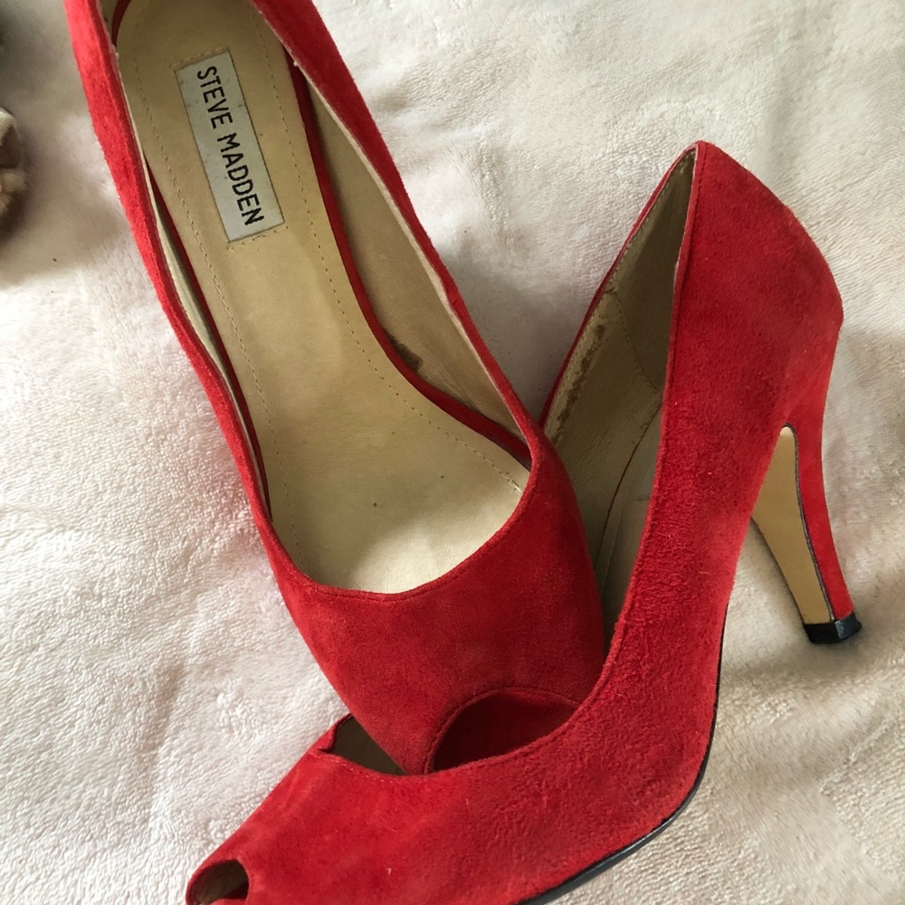 Red suede shoes